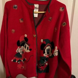 Red Mickey and Minnie Christmas Cardigan